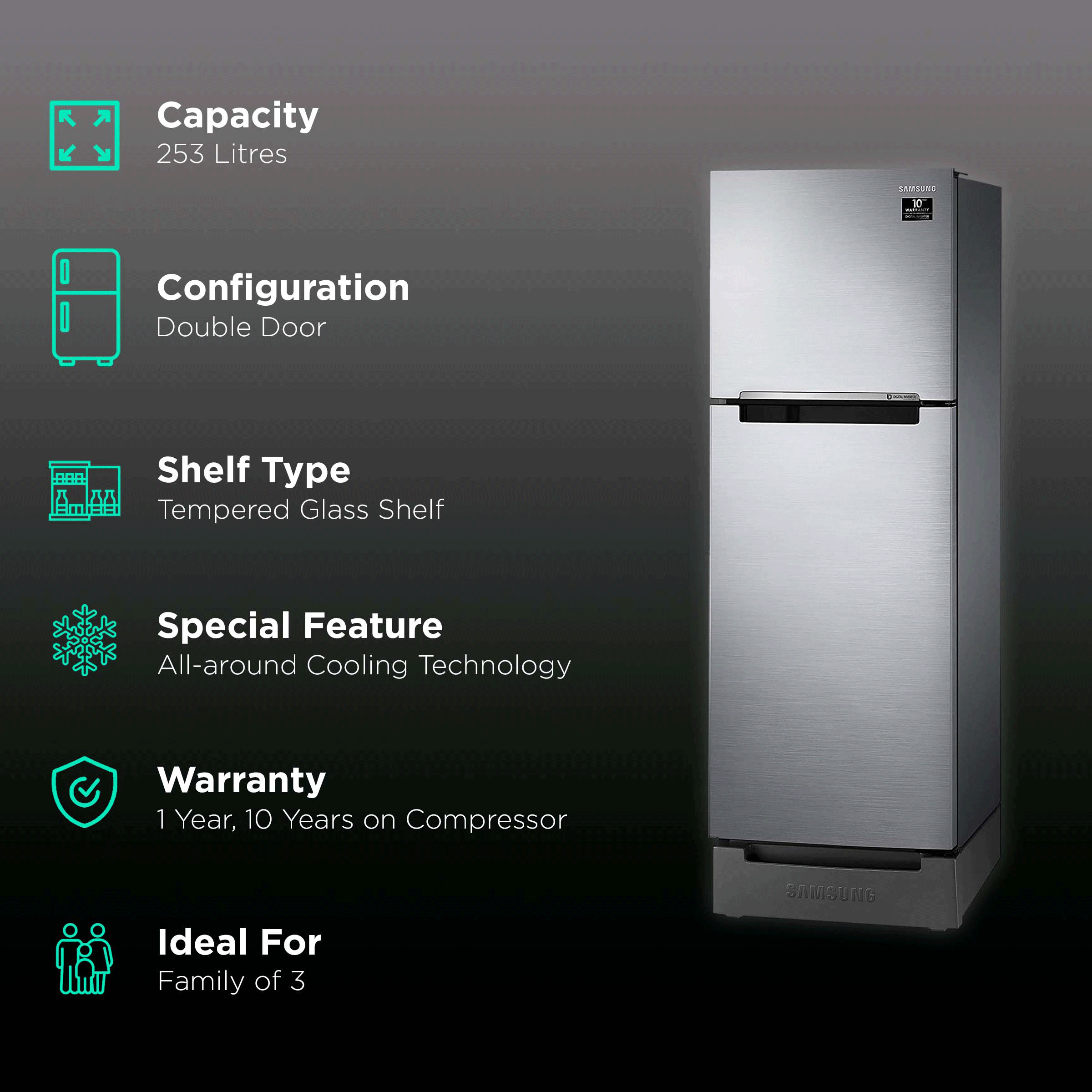 Buy Samsung Litres Star Frost Free Double Door Refrigerator With